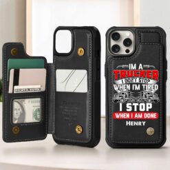 Personalized Truck Driver Leather Flip Wallet Phone Case MQHH5120501