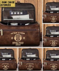 Personalized Veteran Leather Toiletry Bag, Storage Bag QFND5130502