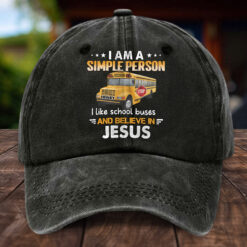 Personalized School Bus Distressed Washed Cotton Printed Hat MQHH5150505