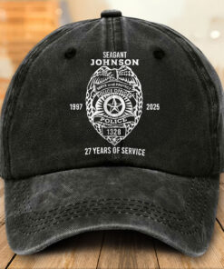Personalized Police Distressed Washed Cotton Printed Hat MQTO5140502