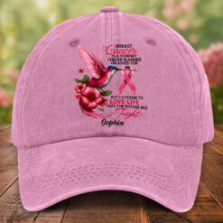 Custom Name Hummingbird Breast Cancer Denim Hat THTO5200501