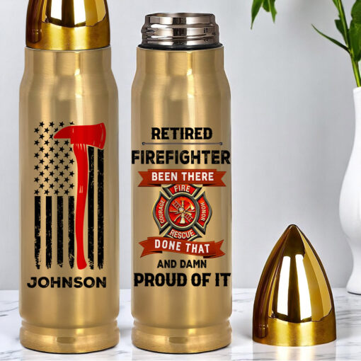 Personalized Retired Firefighter Bullet Tumbler QFTZ5240502
