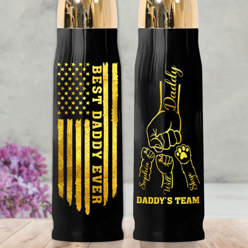 Personalized Dad And Kids Hands  Bullet Tumbler QFND5070501 - Image 2