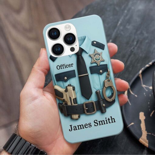 Personalized 2D Flat Police Phone Case QFHM5060501 - Image 2