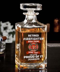 Personalized Firefighter Whiskey Bottle, Gift For Fireman, Retired Firefighter Gift UKHM5060502