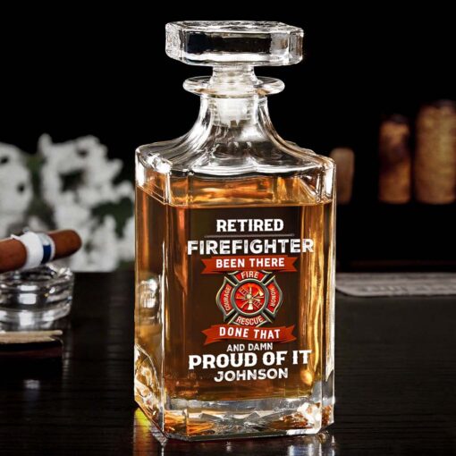 Personalized Firefighter Whiskey Bottle, Gift For Fireman, Retired Firefighter Gift UKHM5060502