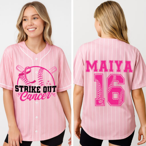 Personalized Breast Cancer Baseball Jersey NPNT5230501 - Image 2