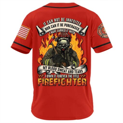 Custom Firefighter Baseball Jersey, Personalized Fire Dept Shirt with Name & Number, Firefighter Gift MQND5220504 - Image 3