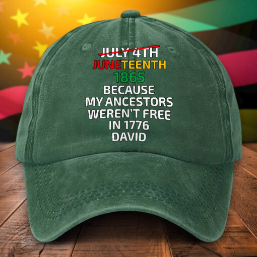 Personalized Juneteenth Distressed Washed Cotton Hat  UKHA5290504 - Image 2