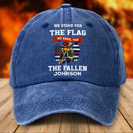 Personalized Firefighter Distressed Washed Cotton Printed Hat  MQTZ5240501 - Image 2