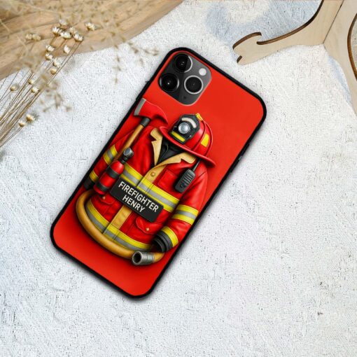 Personalized Firefighter Phone Case, Retired Firefighter Gift, Gift For Fireman UKHH5060505 - Image 4