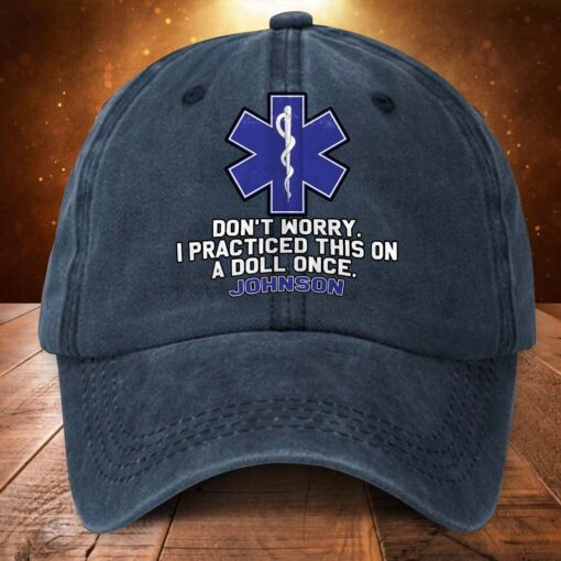 Personalized EMS Distressed Washed Cotton Printed Hat MQND5260501 - Image 2