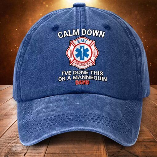 Personalized EMS Distressed Washed Cotton Printed Hat MQND5260502 - Image 3