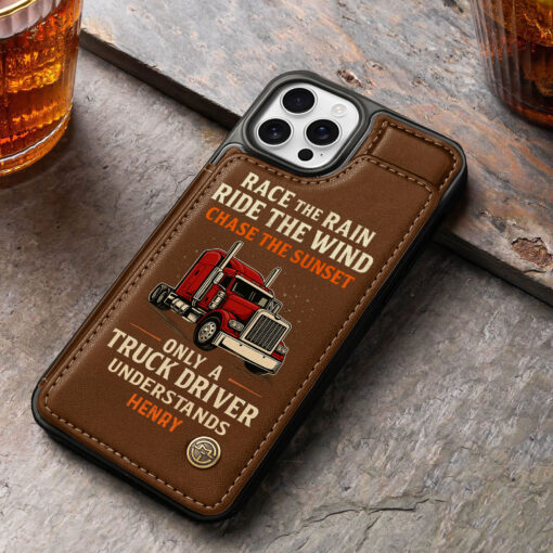 Personalized Truck Driver Leather Flip Wallet Phone Case MQHH5070502 - Image 2