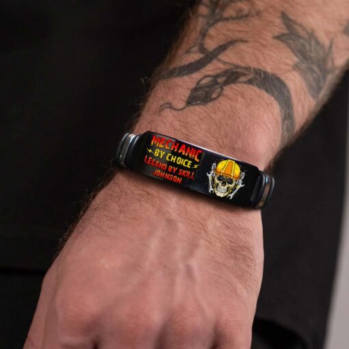 Personalized Mechanic Bracelet, "Mechanic by Choice, Legend by Skill", Silicone Wristband Gift for Men MQND5150503 - Image 3