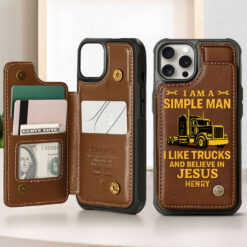 Personalized Truck Driver Leather Flip Wallet Phone Case MQHH5070503
