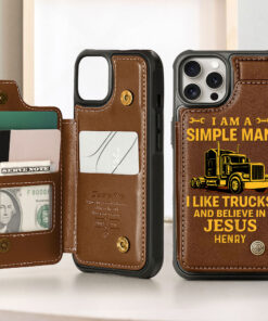 Personalized Truck Driver Leather Flip Wallet Phone Case MQHH5070503