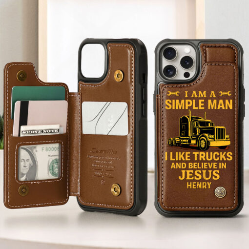 Personalized Truck Driver Leather Flip Wallet Phone Case MQHH5070503
