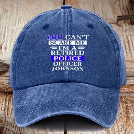Personalized Police Distressed Washed Cotton Printed Hat MQHM5290504 - Image 2