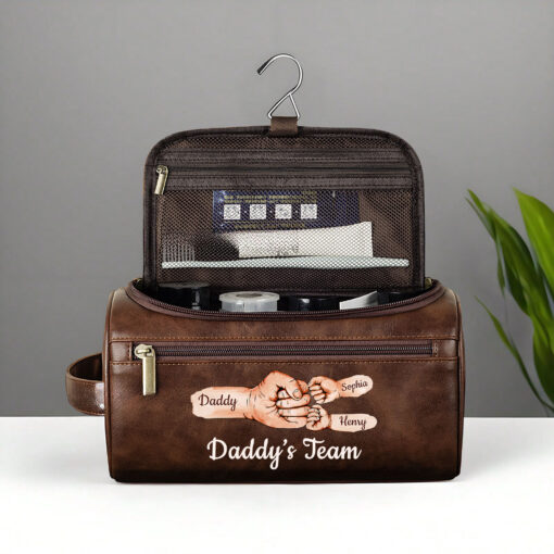 Personalized Dad Leather Toiletry Bag QFHH5070504 - Image 5