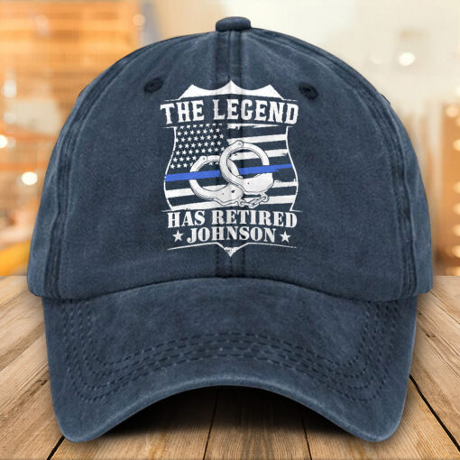 Personalized Police Distressed Washed Cotton Printed Hat MQTO5140504 - Image 2
