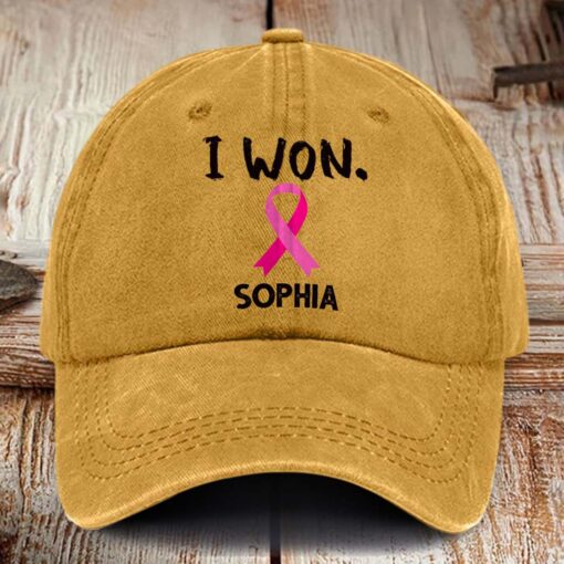 Personalized Breast Cancer Awareness Distressed Washed Printed Hat NPHM5080504 - Image 5