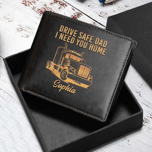 Personalized Truck Diver Leather Wallet MQND5090501 - Image 2