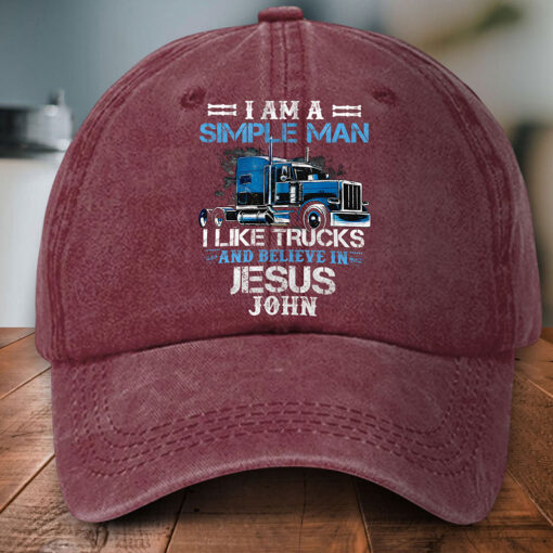 Personalized Truck Driver Distressed Washed Cotton Printed Hat MQPY5090502 - Image 5