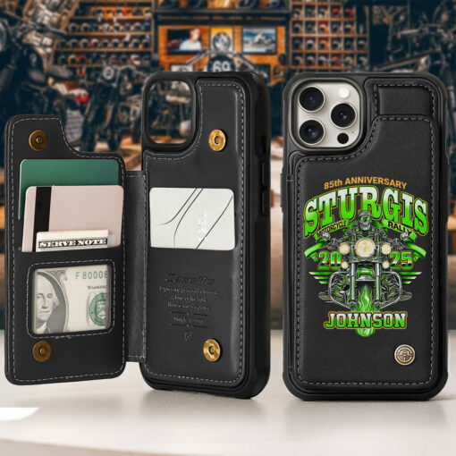 Personalized Motorcycle Leather Flip Wallet Phone Case UKTZ5060503 - Image 3
