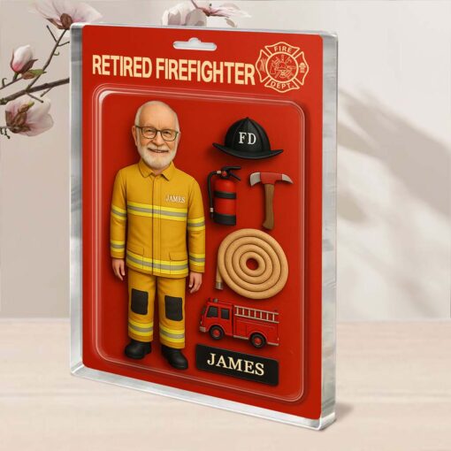 Personalized Photo Face Firefighter Acrylic Block Plaque, Retired Firefighter Gift, Gift For Fireman UKHM5090506 - Image 2