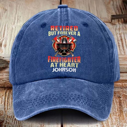 Personalized Fire Fighter Distressed Washed Cotton Printed Hat MQHM5100504 - Image 2