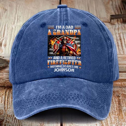 Personalized Fire Fighter Distressed Washed Cotton Printed Hat MQHM5120501 - Image 2