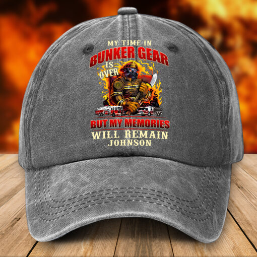 Personalized Firefighter Distressed Washed Cotton Printed Hat UKTZ5120505 - Image 2