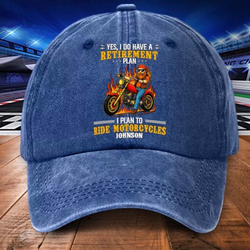Personalized Motorcycle  Gift For Biker Distressed Washed Cotton Printed Hat UKND5120501 - Image 2