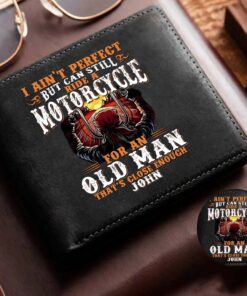 Personalized Motorcycle, Gift For Biker Leather Wallet UKND5120504