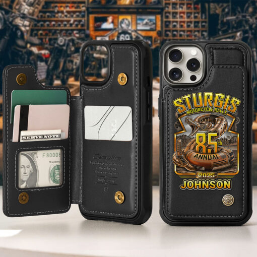 Personalized Motorcycle Leather Flip Wallet Phone Case UKTZ5060504 - Image 3