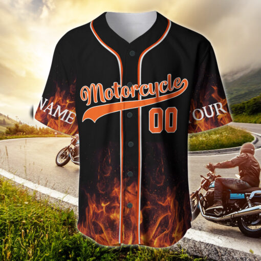 Personalized Motorcycle Baseball Jersey, Gift For Biker UKHH5160501 - Image 2
