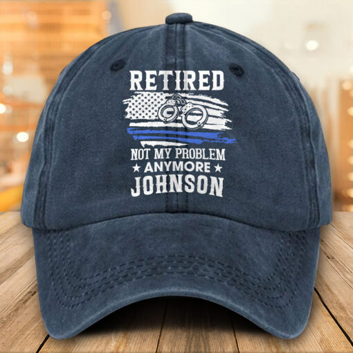Personalized Police Distressed Washed Cotton Printed Hat MQTO5140503 - Image 4
