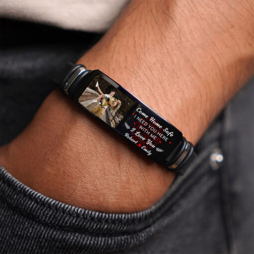 Personalized Photo Firefighter Bracelet, Come Home Safe I Need You Here Bracelet UKTZ5260505 - Image 2