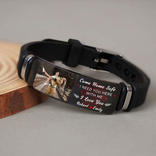 Personalized Photo Firefighter Bracelet, Come Home Safe I Need You Here Bracelet UKTZ5260505 - Image 3