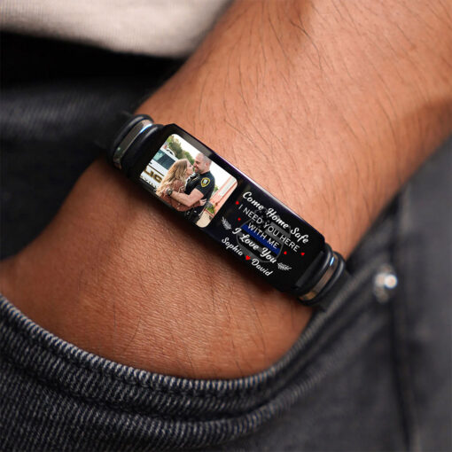 Personalized Photo Police Bracelet, Come Home Safe I Need You Here Bracelet UKTZ5260506 - Image 3