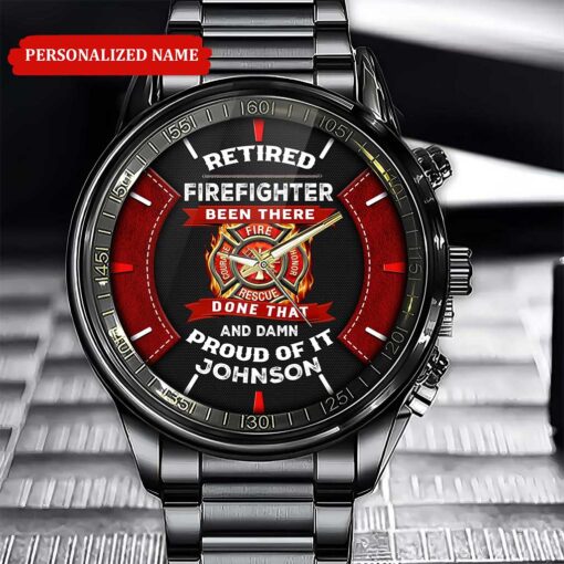 Personalized Retired Firefighter Watch QFTZ5120502