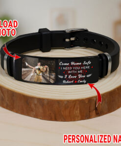 Personalized Photo Firefighter Bracelet, Come Home Safe I Need You Here Bracelet UKTZ5260505