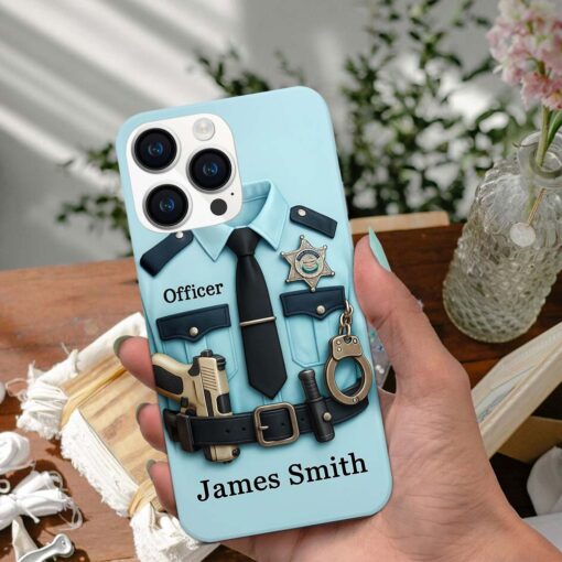 Personalized 2D Flat Police Phone Case QFHM5060501 - Image 3