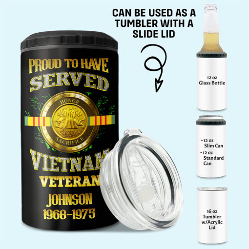 Personalized Vietnam Veteran Can Cooler Tumbler UKNT5150503 - Image 3