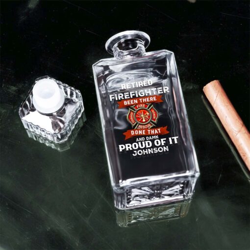 Personalized Firefighter Whiskey Bottle, Gift For Fireman, Retired Firefighter Gift UKHM5060502 - Image 3