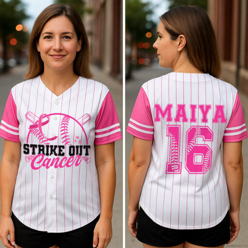 Personalized Breast Cancer Baseball Jersey NPNT5230501 - Image 3