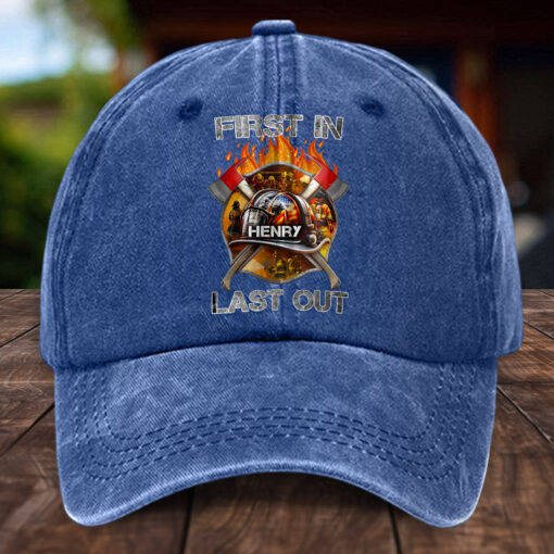 Custom Name Firefighter First In Last Out Hat THHH5260503 - Image 3