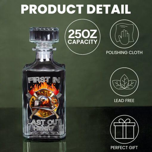 Custom Name Firefighter First In Last Out Whisky Bottle THHH5260501 - Image 3