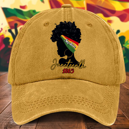 Personalized Juneteenth Distressed Washed Cotton Hat  UKHA5290502 - Image 3